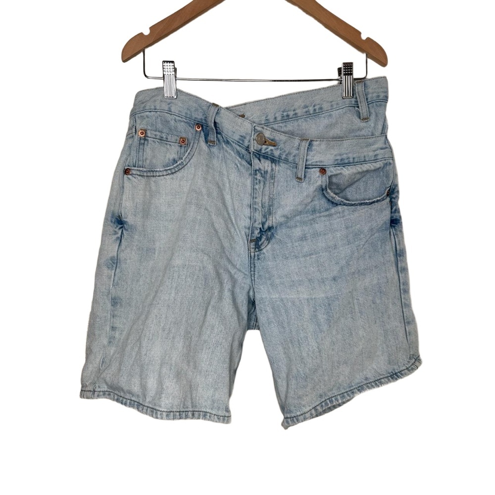 Pistola Light Wash Denim Shorts | Crossover Waist Bobbie Jean short Retro Summer - Picture 4 of 7